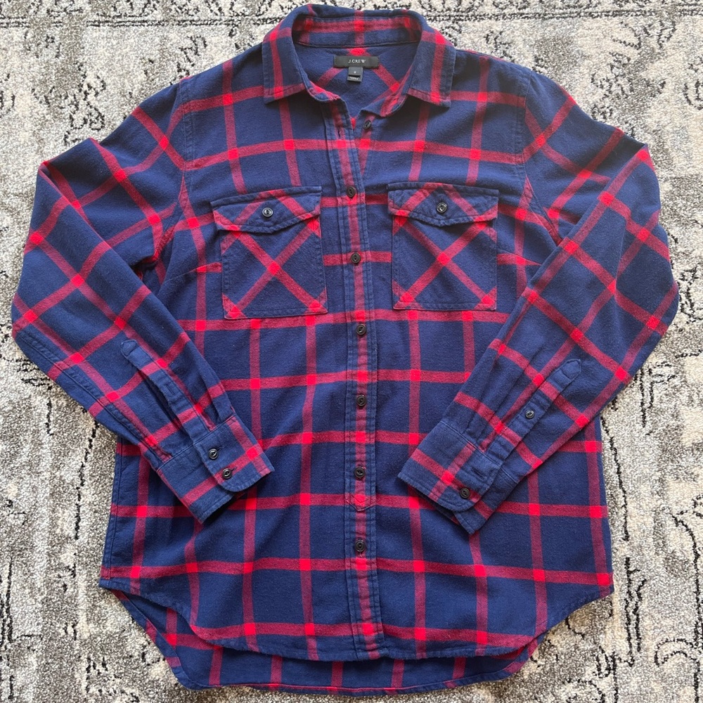 J. CREW 100% COTTON FLANNEL BUTTON DOWN